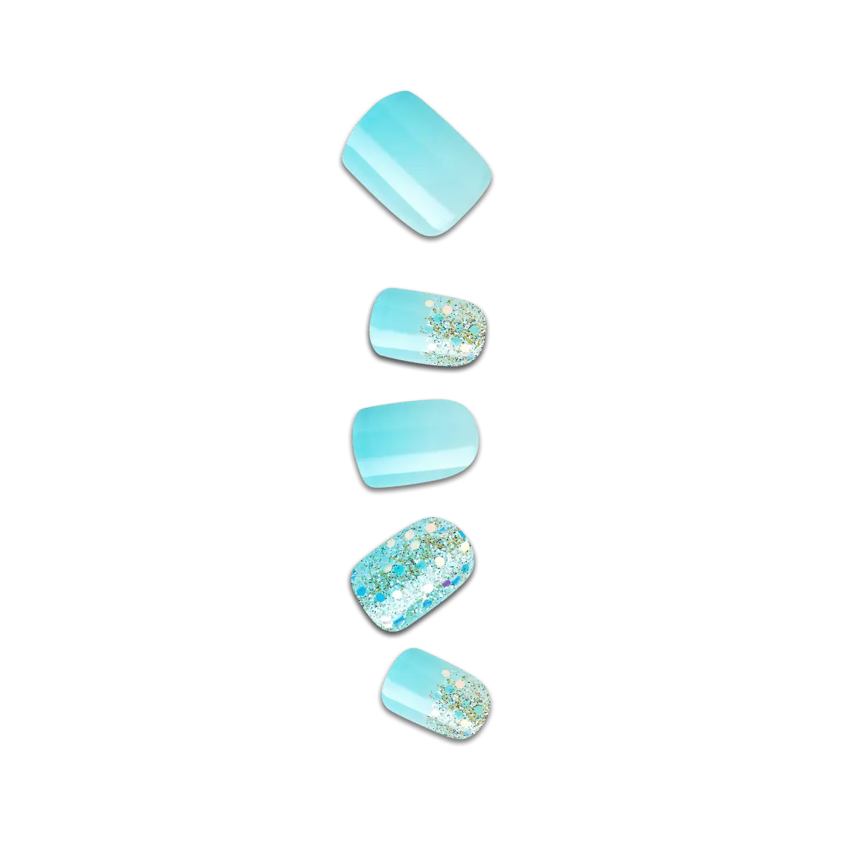 Impress Design No Glue Fake Press On Nails - Eternity | Design, Blue, Short, Squoval, Manicure