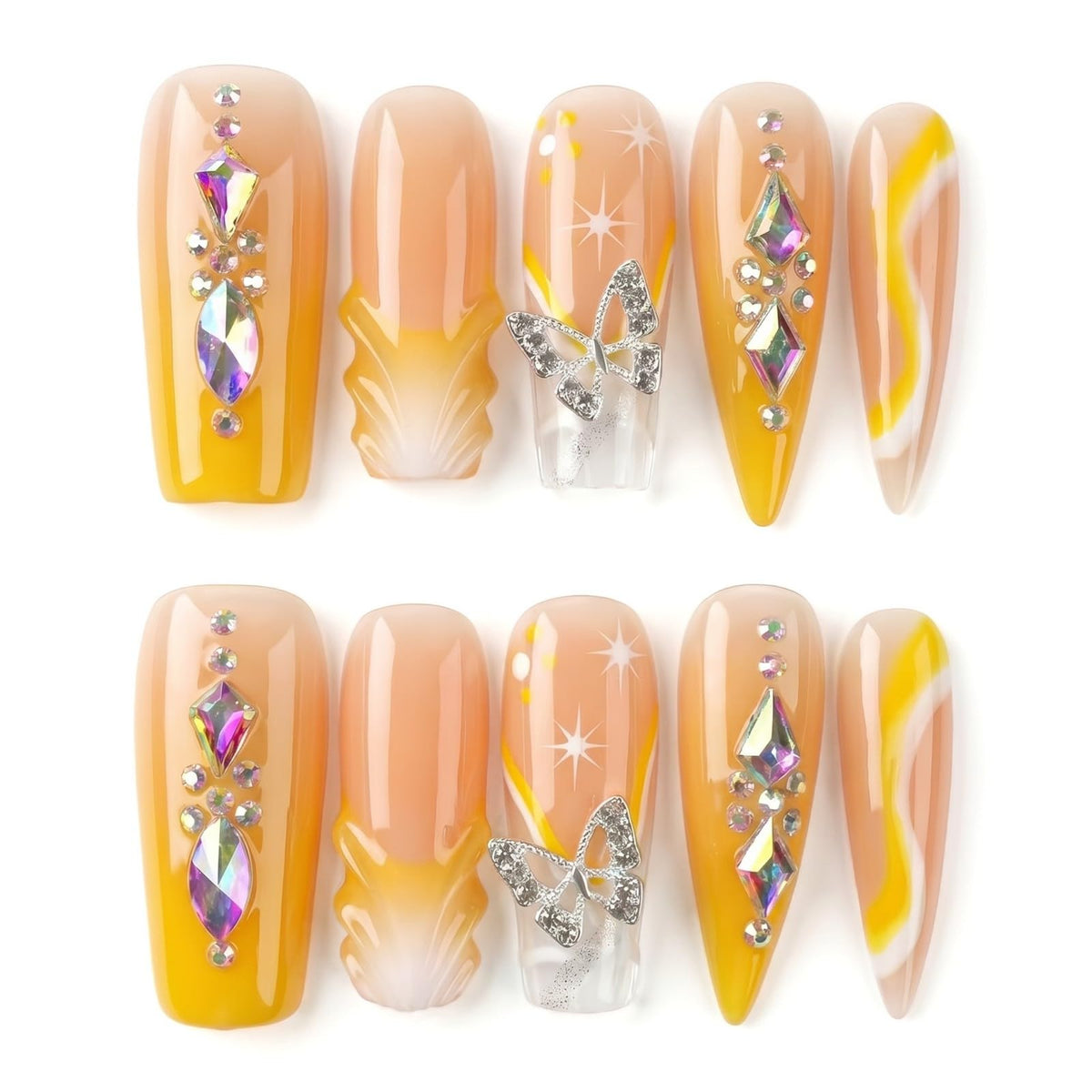xl Square Handmade Press on Nails Long Luxury Acrylic Fake Nails