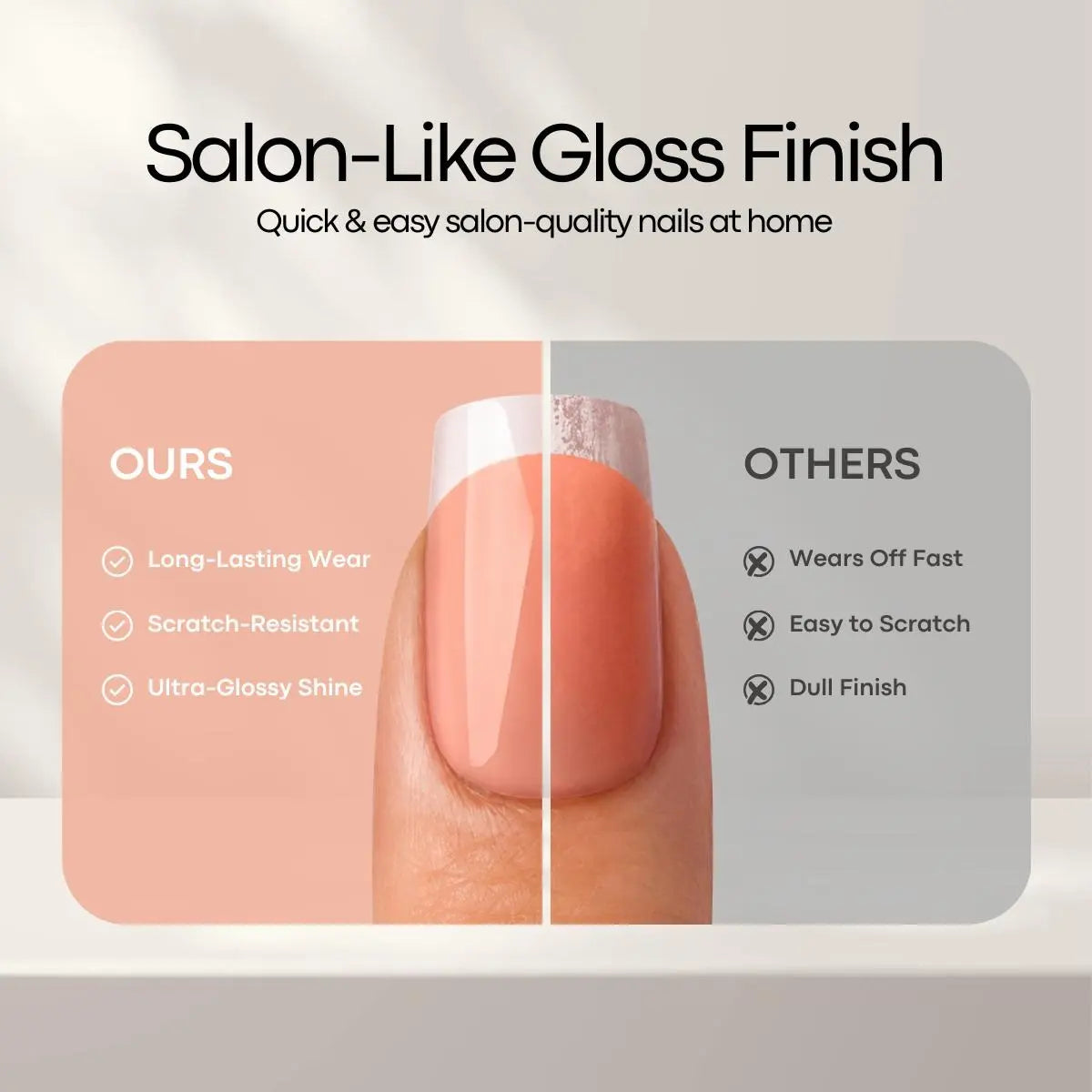 Milky Nude Ombre Press On Nails – 24 PCS Medium Almond Fake Nails, Glossy Gradient French Tip Style, Elegant Nude Pink Glue On Nails for Wedding, Date Night & Everyday Wear, Almond Shape Nails