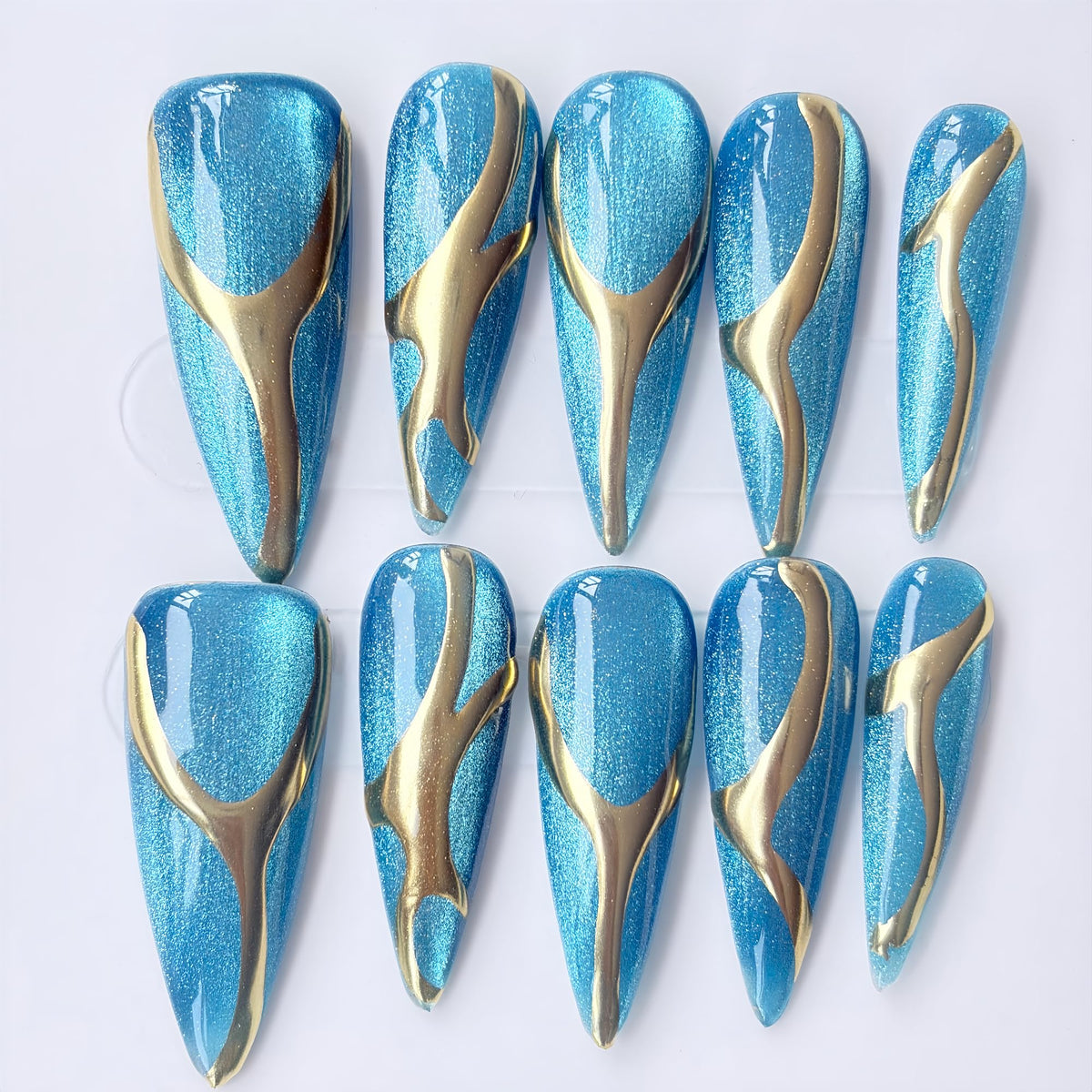Luxury Handmade Press on Nails Pink Stiletto Nail Tips