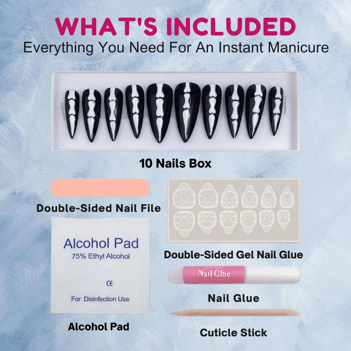 Luxury Nude Ombre Press On Nails Handmade Long Stiletto 3D White Lily Flower Nails Elegant Bridal Wedding Glue On Nails Reusable Acrylic Fake Nail Set for Women Salon Quality