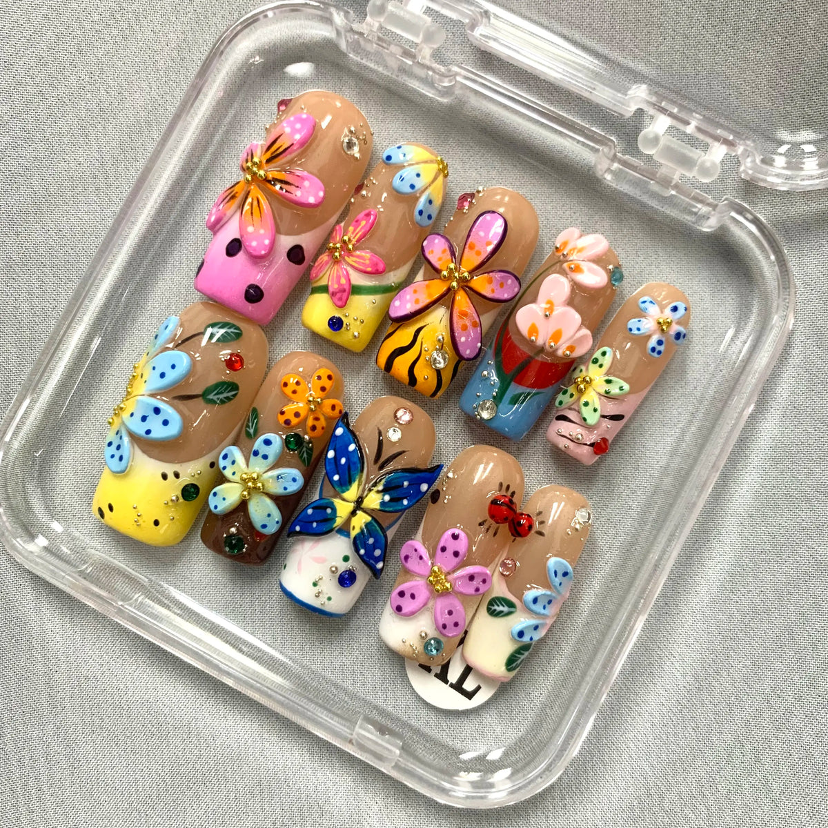 Promake 2026 Summer Handmade Press-On Nails Collection, 100% Luxury Easy Apply Set with Art Designs & Care Tools, Beach Ready Unique Look Sizes S-L, Salon-Quality at Home, Ready to Gift,sohochic