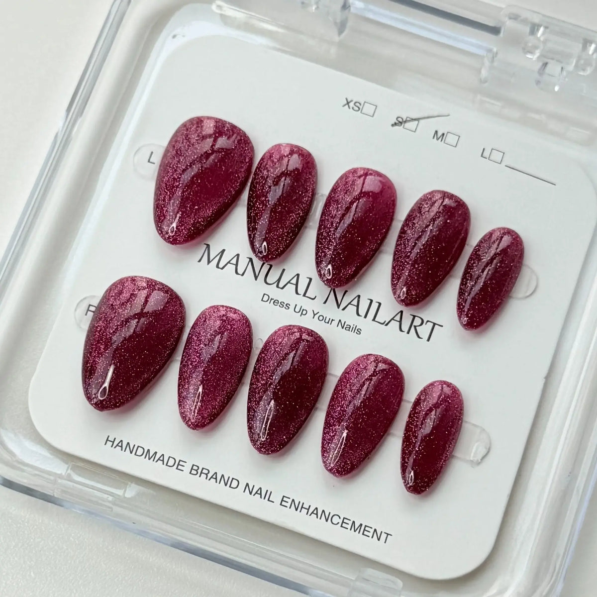10Pcs Handmade Press On Nails Reusable Medium Handmade Acrylic Press Nails New Summer Collection, Cute Elegant Luxury Cat Eye Design, Ocean Inspired, High Quality Soft Sophisticated Look for Women Nail Art