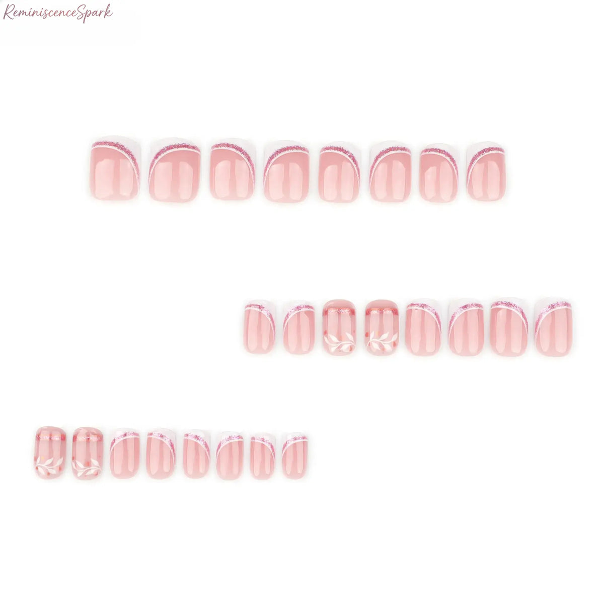 Women's 24Pcs Minimalist Short Square Press-On Nail Sets, Classic French-Tip Fake Nails, Easy-Apply DIY Manicure Kit for Everyday Wear