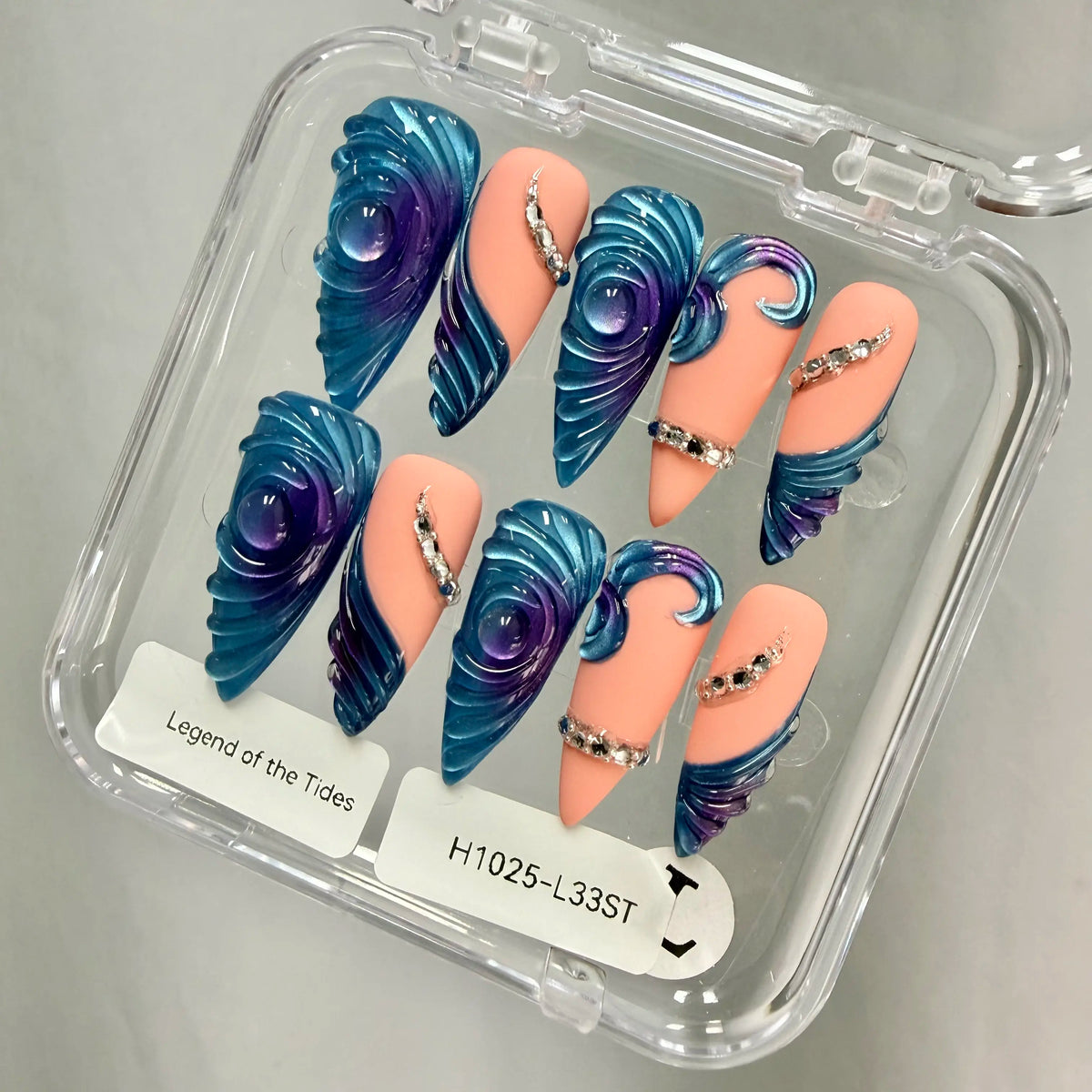 Promake 2026 Summer Handmade Press-On Nails Collection, 100% Luxury Easy Apply Set with Art Designs & Care Tools, Beach Ready Unique Look Sizes S-L, Salon-Quality at Home, Ready to Gift,sohochic