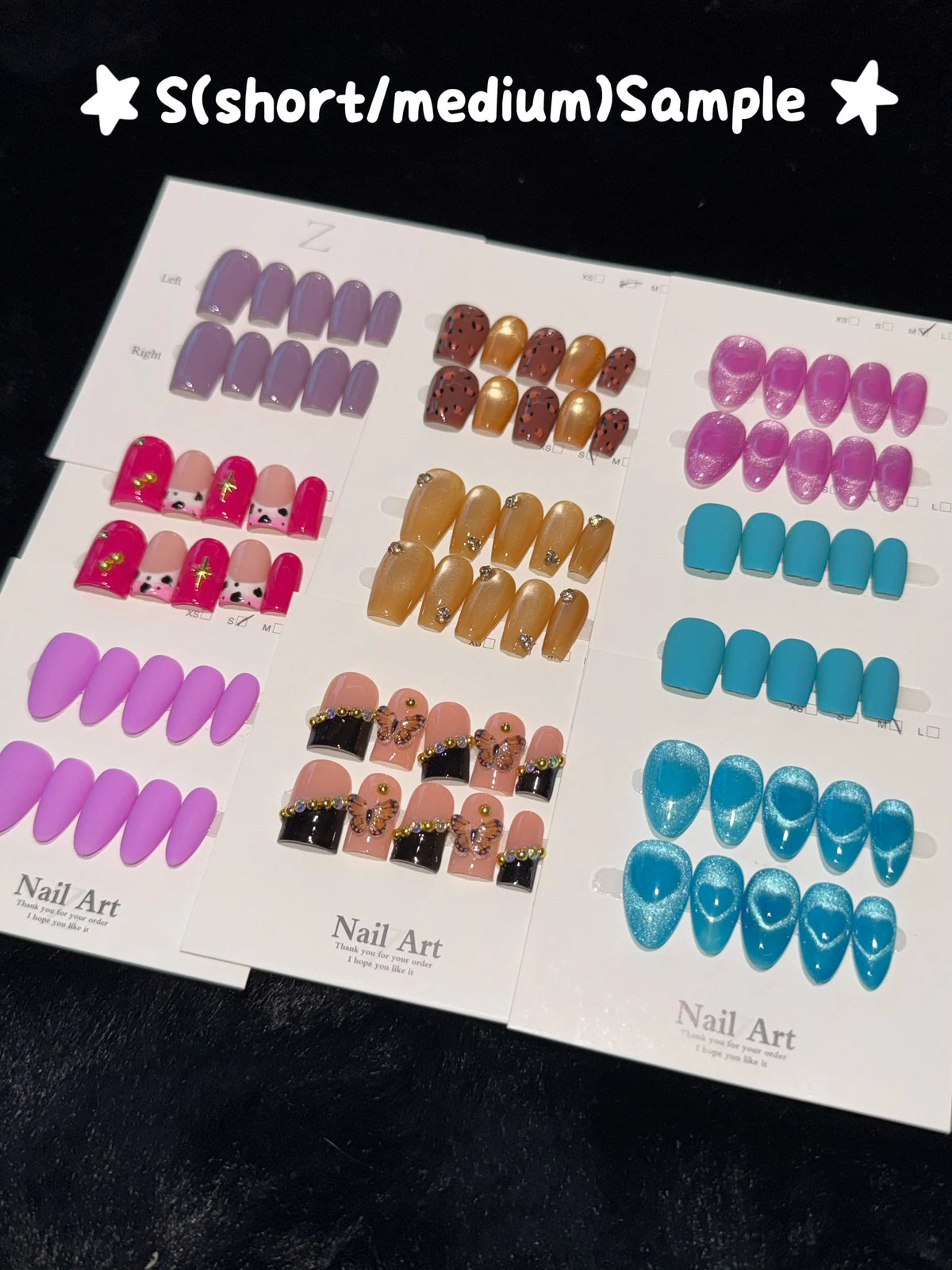 Tessa(23138)gc. Fall & Winter nail vibes are finally here.All handmade press-on nails, rich styles, reusable and super easy to apply.（random style)