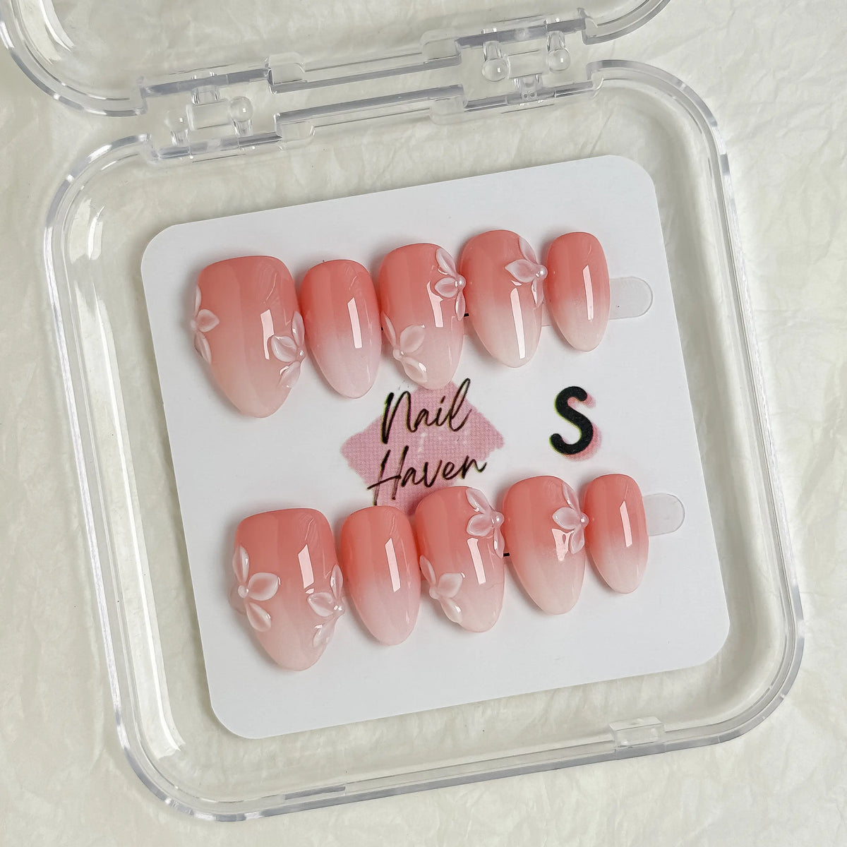 NailHaven| Short Almond Continued Collection - 10 Pcs Handmade Press-On Nails| Cute Acrylic Nails, High Quality Reusable