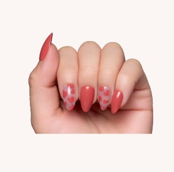 Glamnetic Press On Nails - Short Almond, Glazed Fake Nails 30 Pc Full Kit