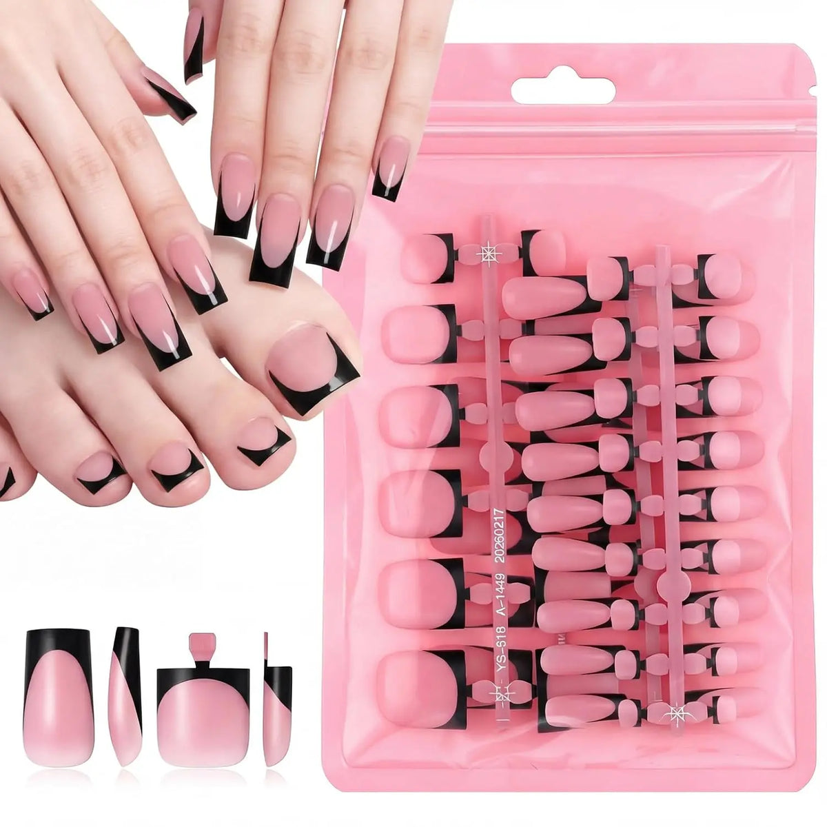 Everyday Glam Press On Nail Sets 60 Pcs Classic White French Medium Square Kit For At Home Manicures Festive And Party Gift Nail Press On Nails