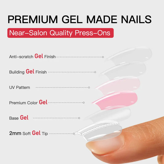 Classic French Tip Press On Nails | CurvLife Nail | 24pcs Short Oval Fake Nails | Natural Nude Finish | Easy Apply, Comfortable & Long-Lasting | Daily, Business & Elegant Event Nail Art