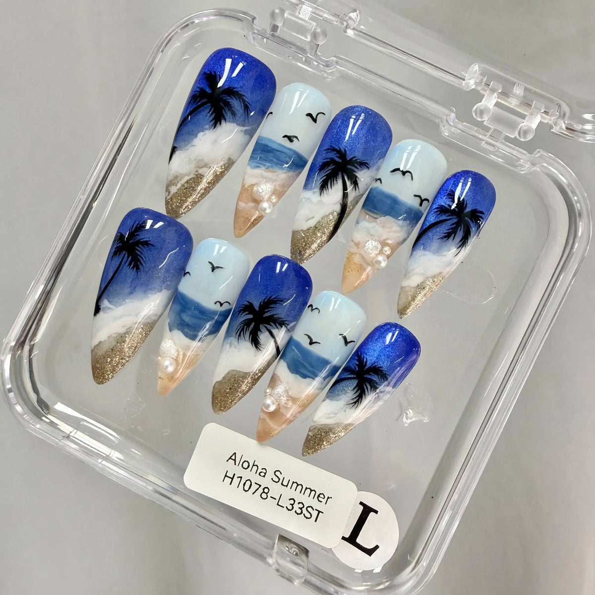 Promake 2026 Summer Handmade Press-On Nails Collection, 100% Luxury Easy Apply Set with Art Designs & Care Tools, Beach Ready Unique Look Sizes S-L, Salon-Quality at Home, Ready to Gift,sohochic