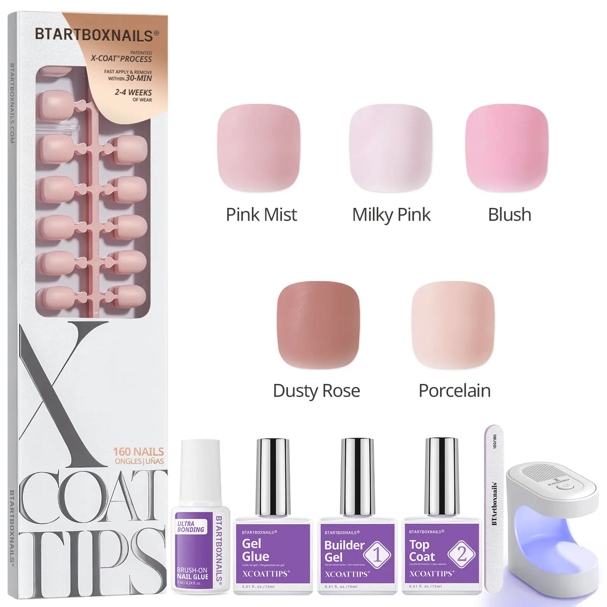 btartboxnails XCOATTIPS Soft Gel Nail Tips - Square or Almond or Coffin or Stiletto Press on Nails,4-Week Wear, Easy-to-Apply, Soak Off, Salon Quality Value at Home, 16 Size - 160 Fake Nails,sohochic