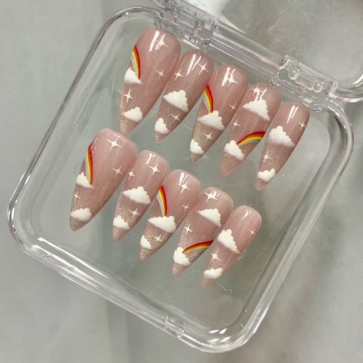 Promake 2026 Summer Handmade Press-On Nails Collection, 100% Luxury Easy Apply Set with Art Designs & Care Tools, Beach Ready Unique Look Sizes S-L, Salon-Quality at Home, Ready to Gift,sohochic