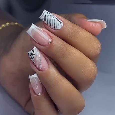 Minimal Luxury Gold Wave Press On Nails Medium Almond, PUNSOKO Nude Pink Fake Nails with 3D Gold Chrome French Tips, Long Lasting Reusable 24 PCS Acrylic Nails Kit for Women Daily Wear