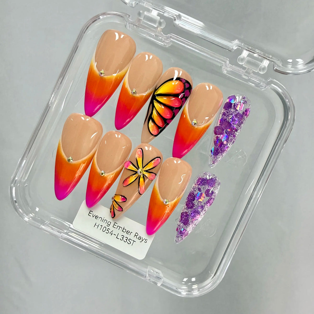 Promake 2026 Summer Handmade Press-On Nails Collection, 100% Luxury Easy Apply Set with Art Designs & Care Tools, Beach Ready Unique Look Sizes S-L, Salon-Quality at Home, Ready to Gift,sohochic