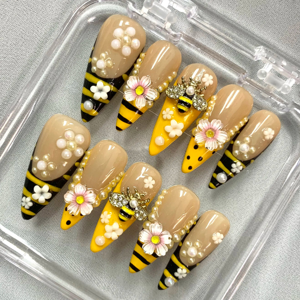 Promake 2026 Summer Handmade Press-On Nails Collection, 100% Luxury Easy Apply Set with Art Designs & Care Tools, Beach Ready Unique Look Sizes S-L, Salon-Quality at Home, Ready to Gift,sohochic