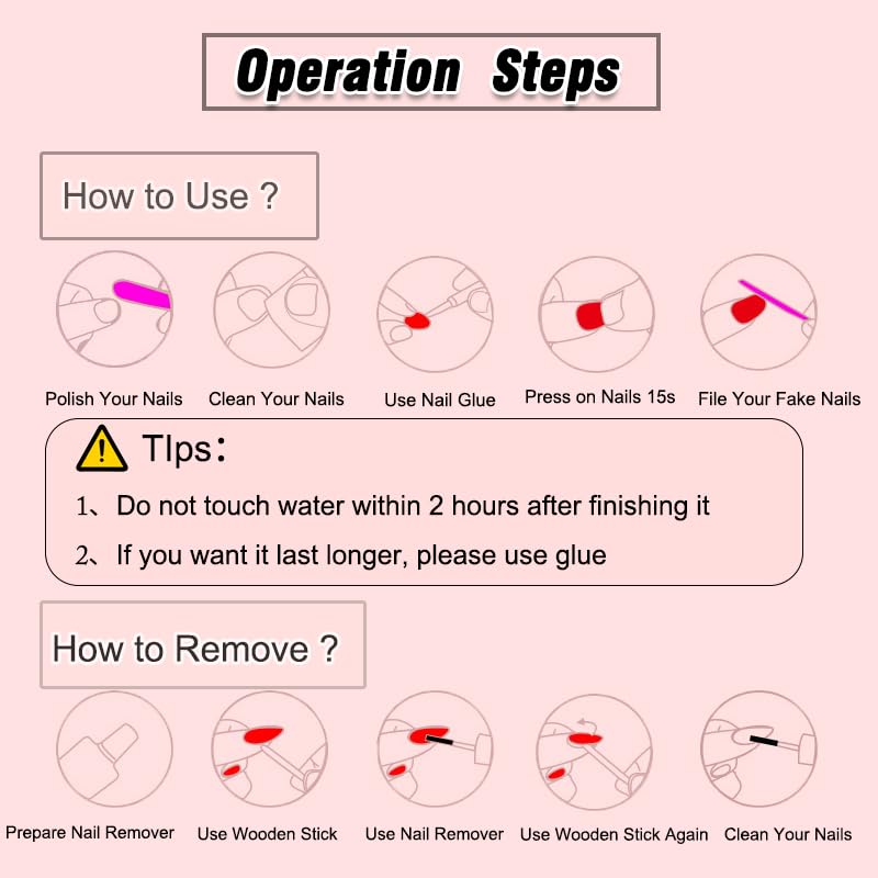 Ombre Pink White Press on Nails Long Square BAOYAALIN, Glitter Fake Nails with Rhinestones Design Gel Glue on Nails for Women Full Cover Acrylic Artificial False Stick on Nail for Wedding 24Pcs