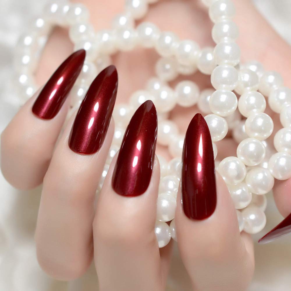 Elevenail Handmade Press on Nails Full Cover Luxurious 3D Crystal False Nails Super Extra Long Stiletto Diamonds Art Decoration Fake Nails Manicure Kit Nail Art Tips Gift for Women Girls Wedding Party