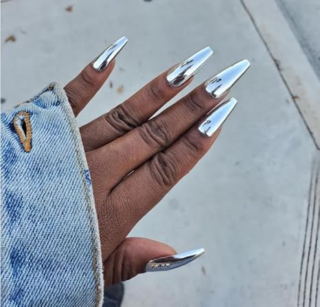 Elevenail Handmade Press on Nails Full Cover Luxurious 3D Crystal False Nails Super Extra Long Stiletto Diamonds Art Decoration Fake Nails Manicure Kit Nail Art Tips Gift for Women Girls Wedding Party