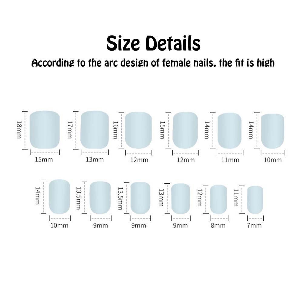 Wedding French Tip Press on Nails White Square Short Ombre Glue on Nails