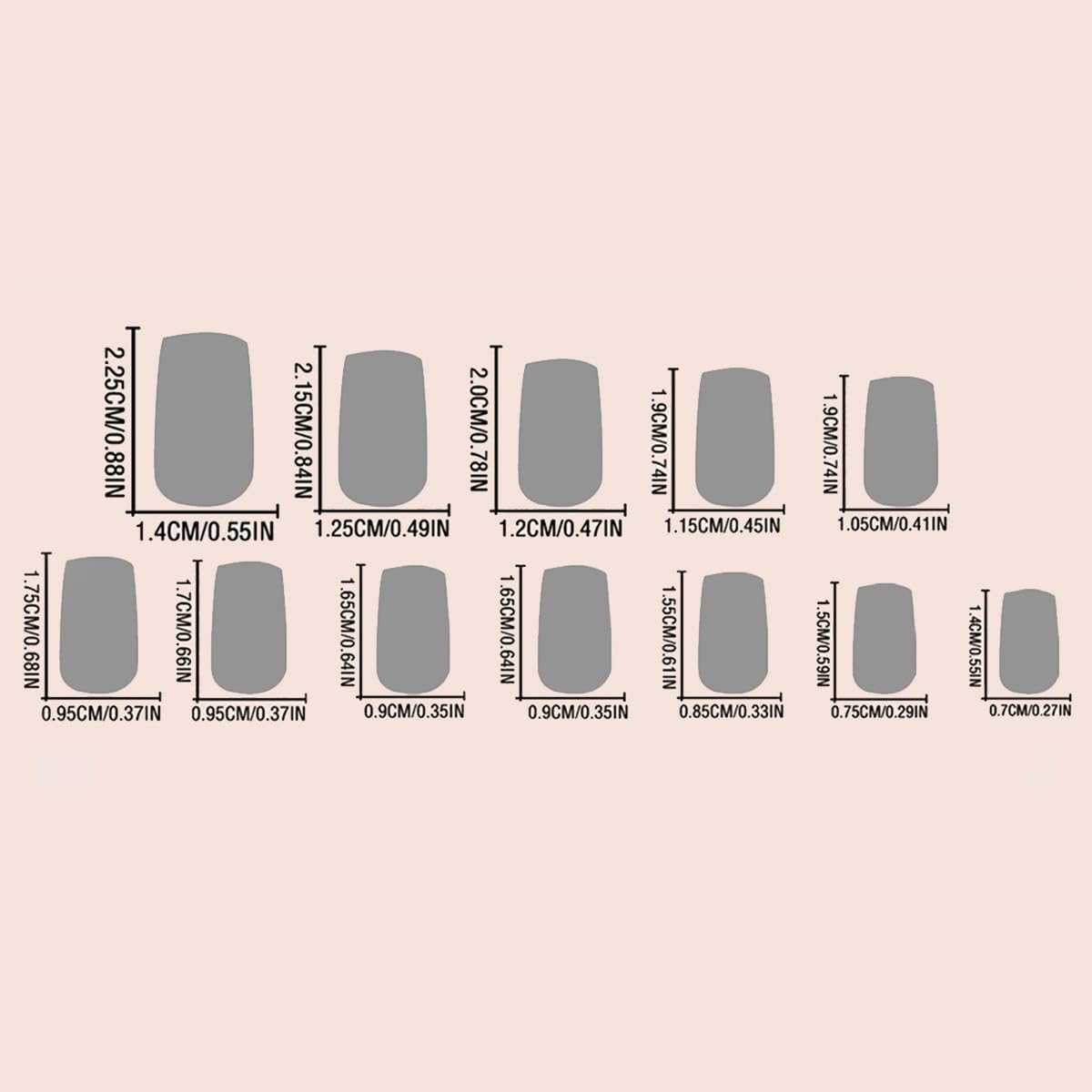 Milky White Press on Nails Medium Square, Pearls Deco Design, 24Pcs