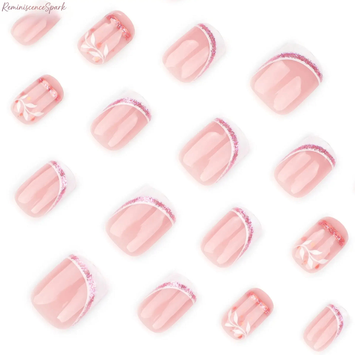 Women's 24Pcs Minimalist Short Square Press-On Nail Sets, Classic French-Tip Fake Nails, Easy-Apply DIY Manicure Kit for Everyday Wear