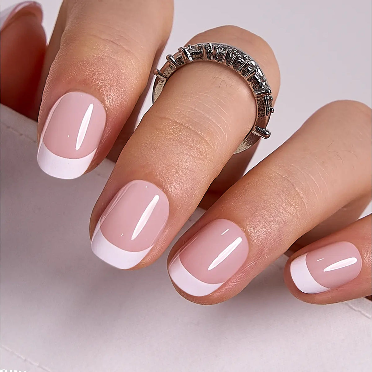 CurvLife Nailora Extra Short Squoval Press-On Nails Collection – 30PCS Soft-Square Shape, Solid Color, French, Ombre and Clean Everyday Styles, Reusable Salon-Look Nails for Daily Wear, Office, Weekend Outfits and Easy Polished Manicures,sohochic
