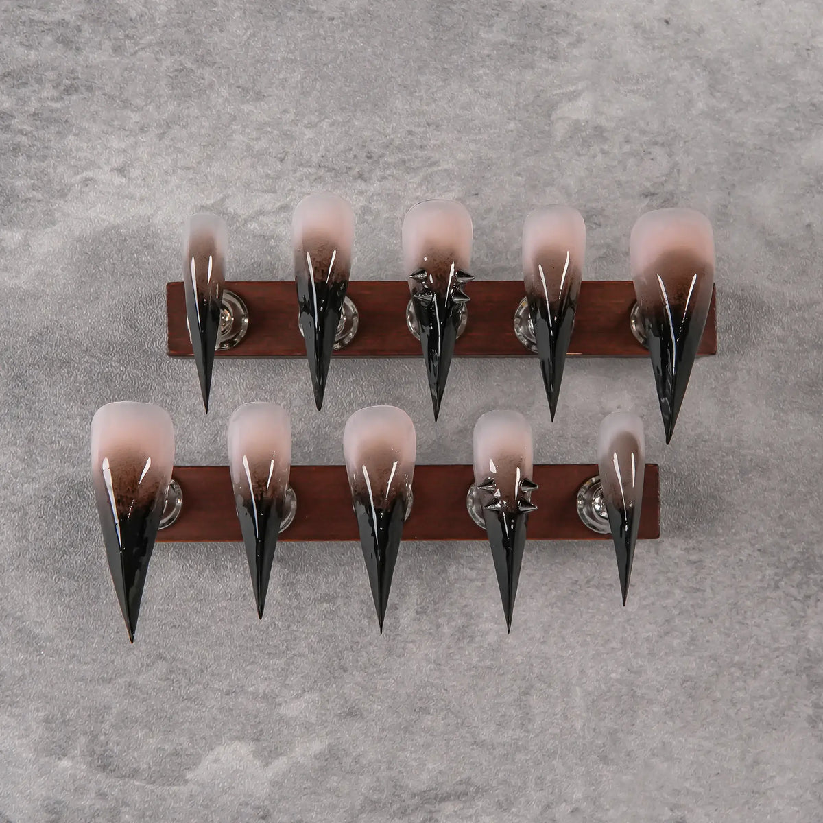 Smoky Gradient Press-On Nail Tips - Purely Handmade, Reusable Ultra-Long Thin High-Heels, Glossy Texture, Complete Nail Art Decoration Set for Unique Looks & Everyday Wear, Press On Nails,sohochic