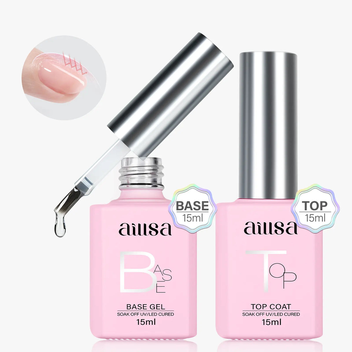 Aillsa Neutral Nude Base French Tip Press On Nails - Beauty Products with Glossy/Matte Finish, Ready-to-Wear/DIY, French Nail Art for Dates,Weddings, Natural Look Glam Accessory,sohochic