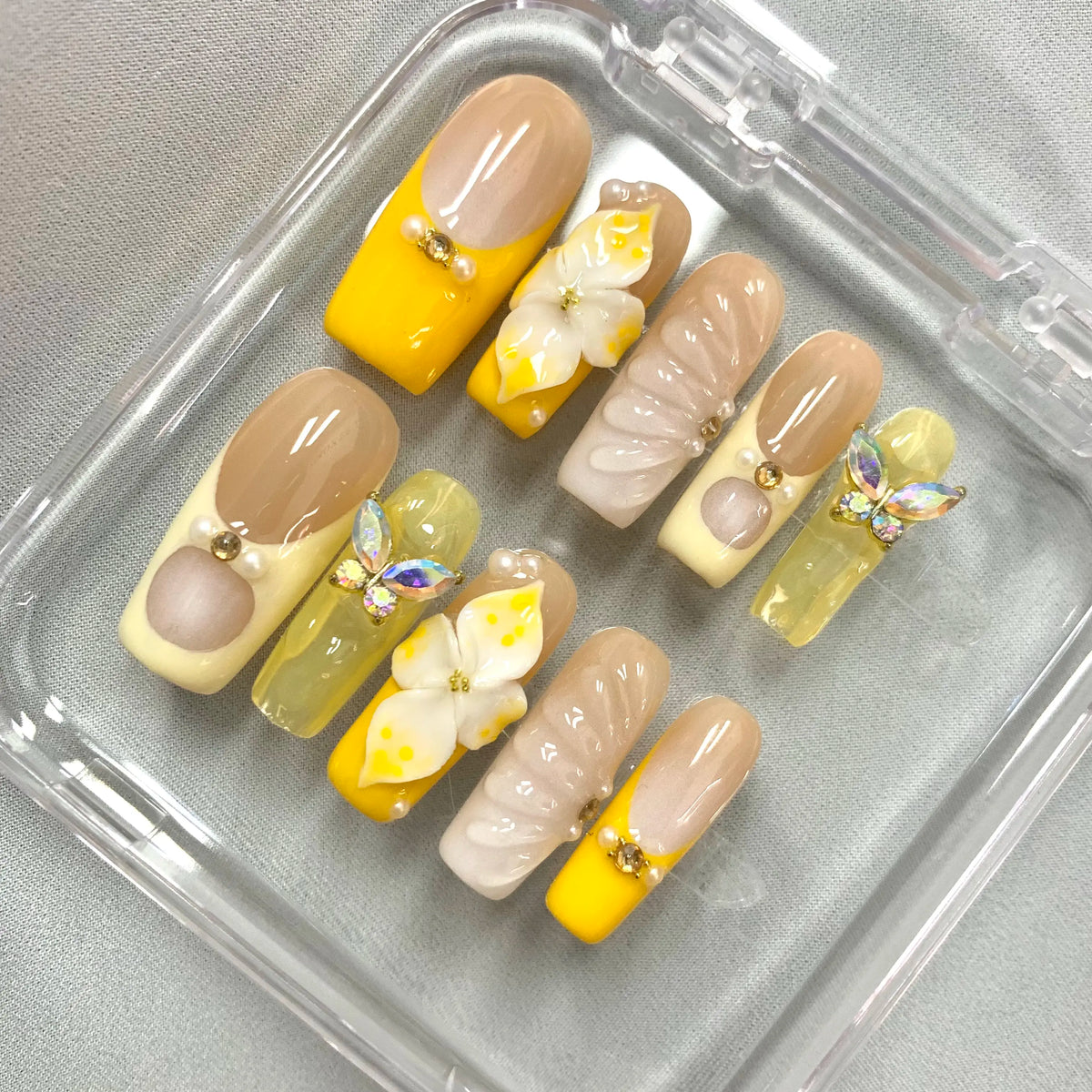 Promake 2026 Summer Handmade Press-On Nails Collection, 100% Luxury Easy Apply Set with Art Designs & Care Tools, Beach Ready Unique Look Sizes S-L, Salon-Quality at Home, Ready to Gift,sohochic