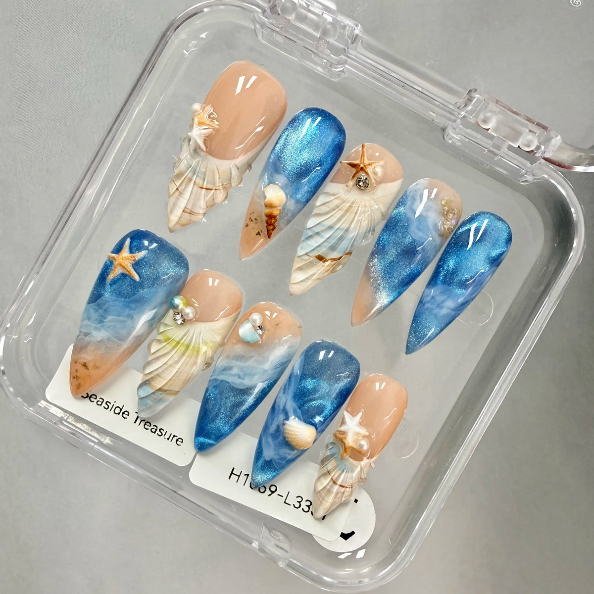 Promake 2026 Summer Handmade Press-On Nails Collection, 100% Luxury Easy Apply Set with Art Designs & Care Tools, Beach Ready Unique Look Sizes S-L, Salon-Quality at Home, Ready to Gift,sohochic