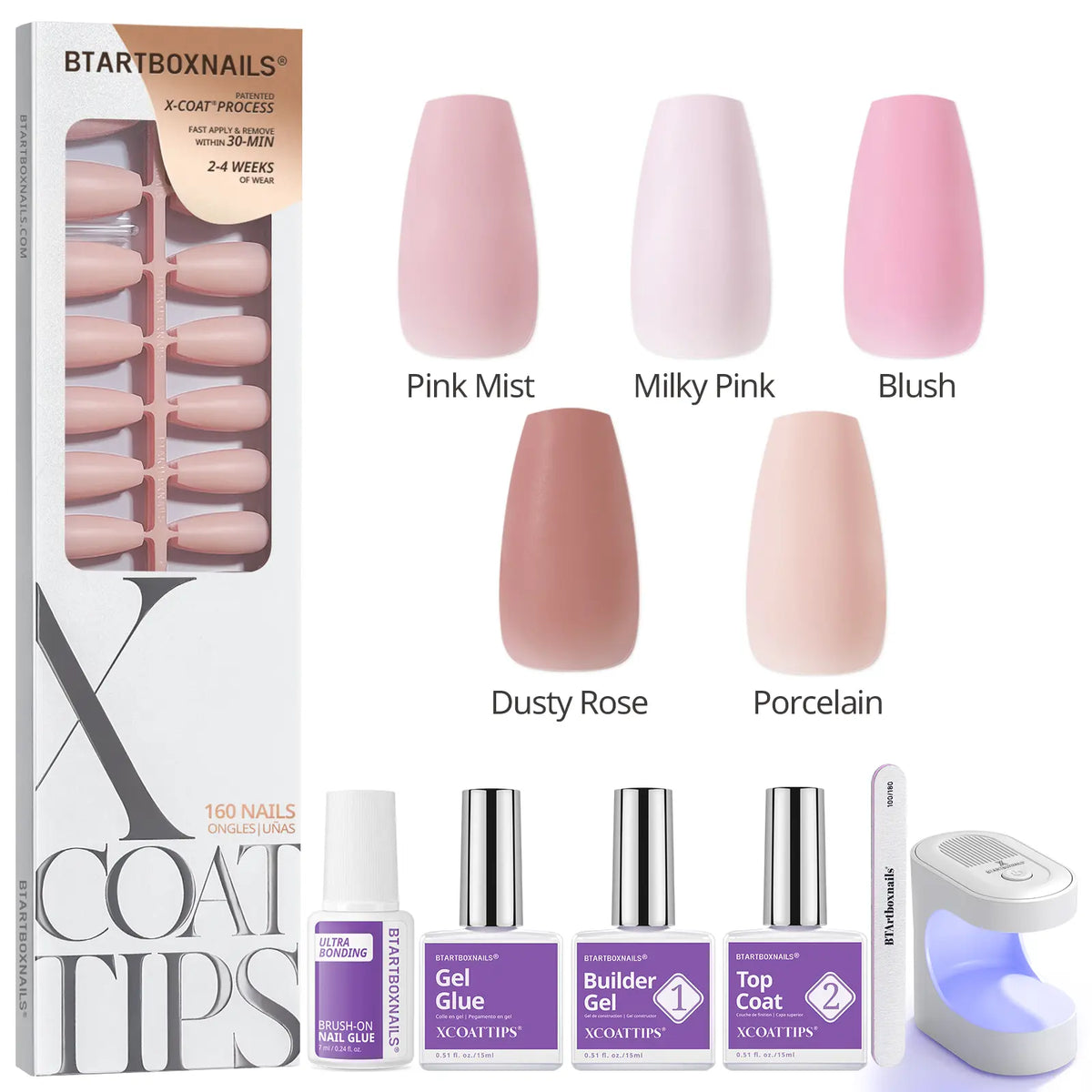 btartboxnails XCOATTIPS Soft Gel Nail Tips - Square or Almond or Coffin or Stiletto Press on Nails,4-Week Wear, Easy-to-Apply, Soak Off, Salon Quality Value at Home, 16 Size - 160 Fake Nails,sohochic