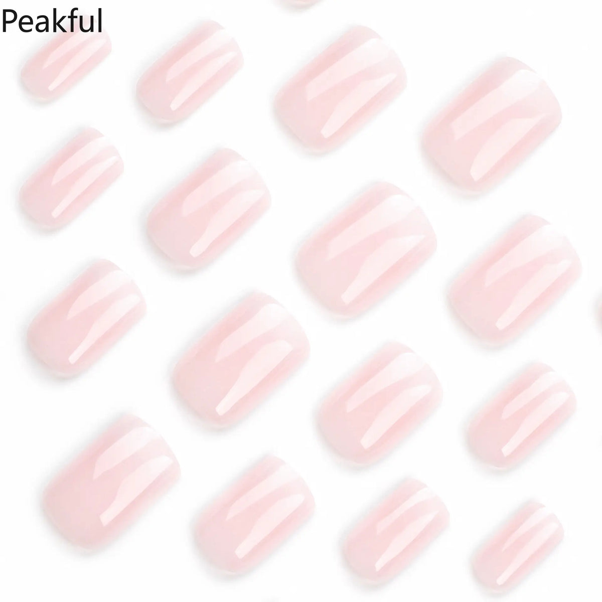 24Pcs Wholesale Classic French Pink White Gradient Press-On Nails, Long Square Glossy Fake Nails with Ombre Finish, Reusable Manicure Set for Women, Perfect for Weddings, Prom & Daily Chic