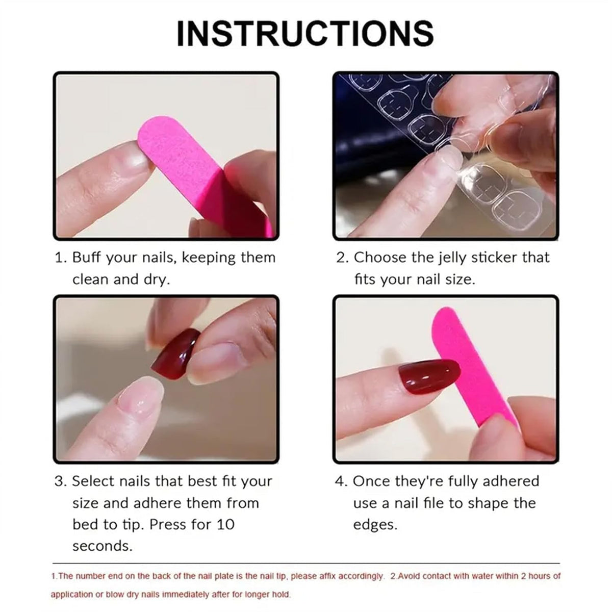 Almond Press on Nails Medium - Fall Fake Nails with Gold Line Design - White Full Cover Stick on False Nails - for Women 24 Pcs