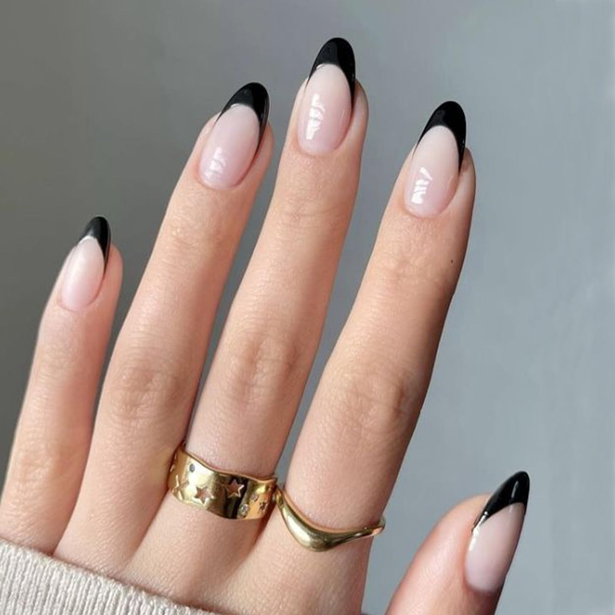 modelones Milky White Press On Nails Short Almond 32Pcs 16 Sizes Reusable