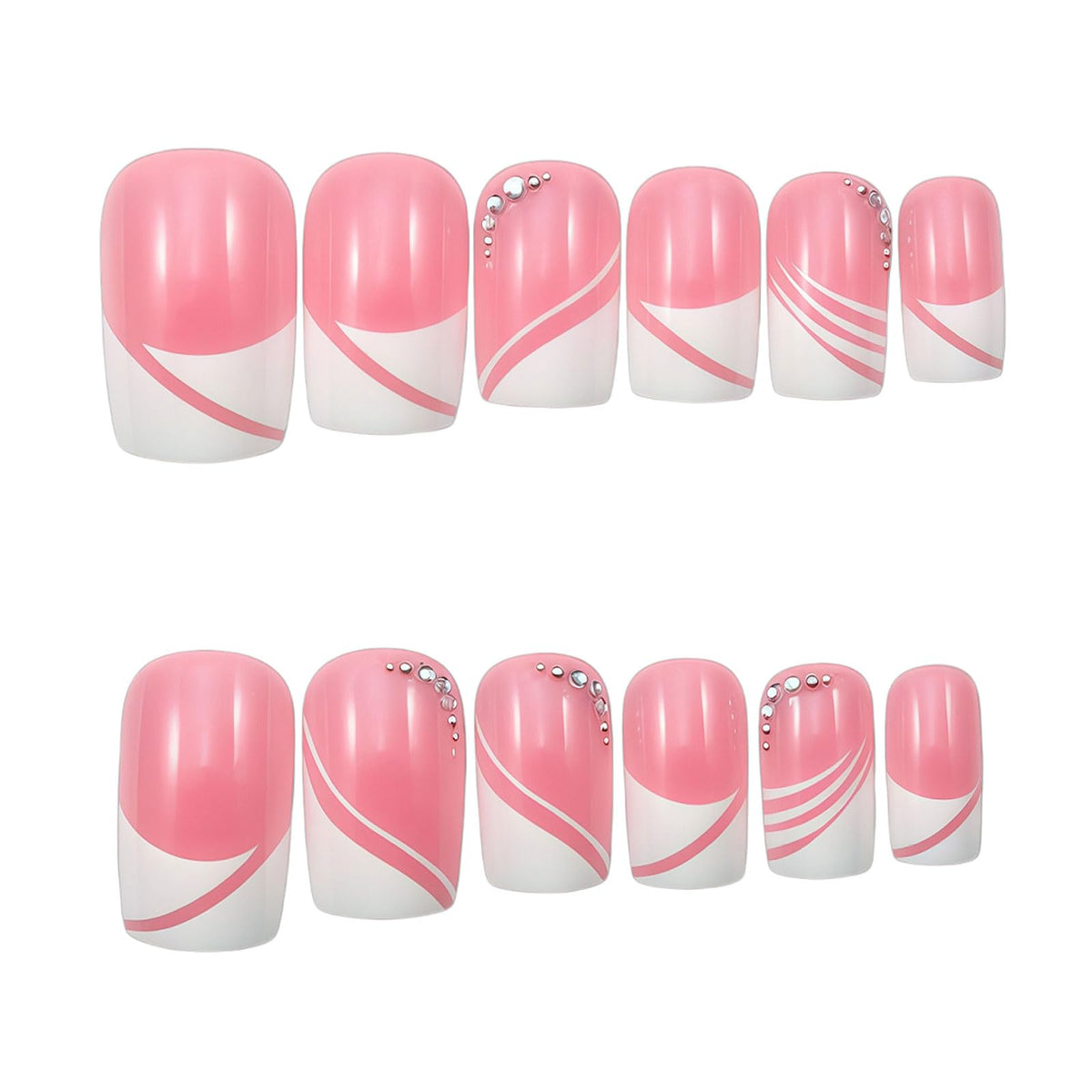 Medium Almond Press on Nails - 3D Gemstone & Gold Embossed Art, 24Pcs Reusable Fake Nails with Multi-layered gel polish finish, Salon level Fake Nails for Weddings, Parties, Special Events (ZF308)