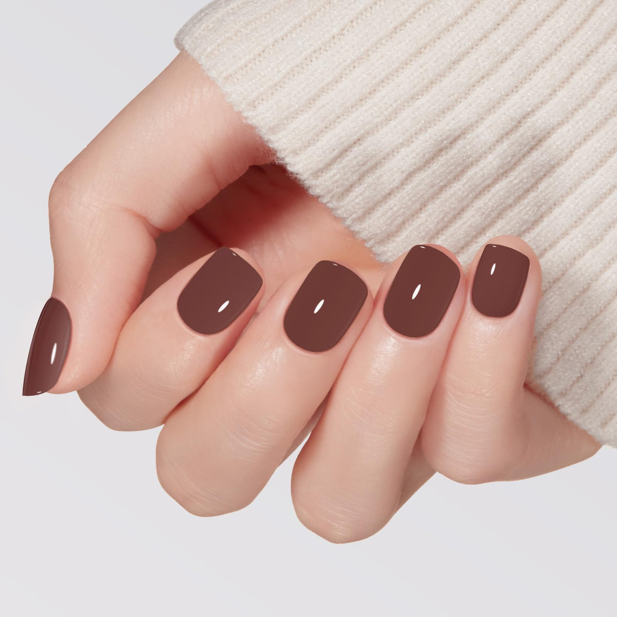 Modelones Extra Short Press on Nails, French Tips Squoval Fake Nails