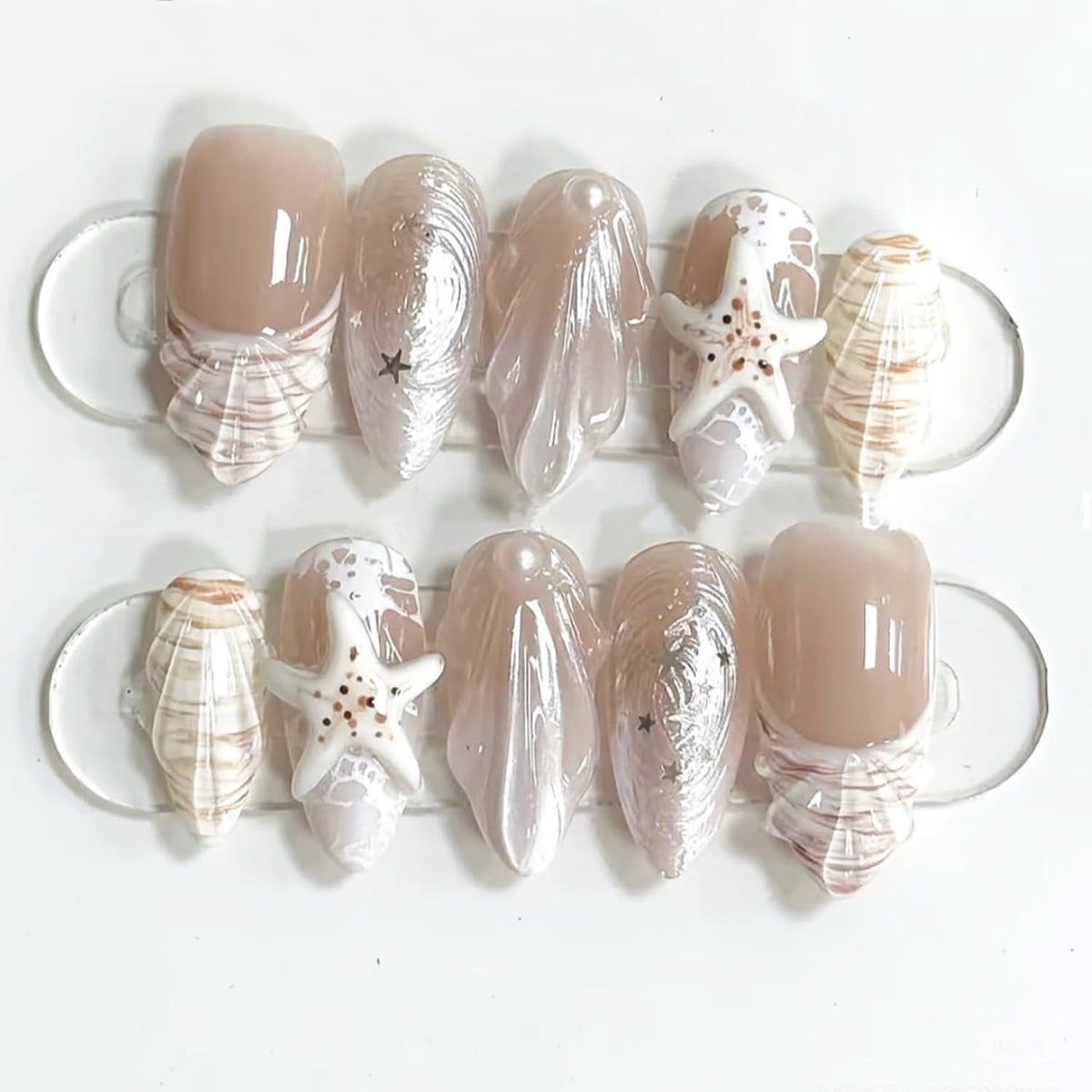 24Pcs Almond Press on Nails Medium Length White French Tip Fake Nails with Gold Lines Designs 3D Bow Acrylic Nails Reusable Cute False Nail Set Nude Glossy French Full Cover Glue on Nails for Women