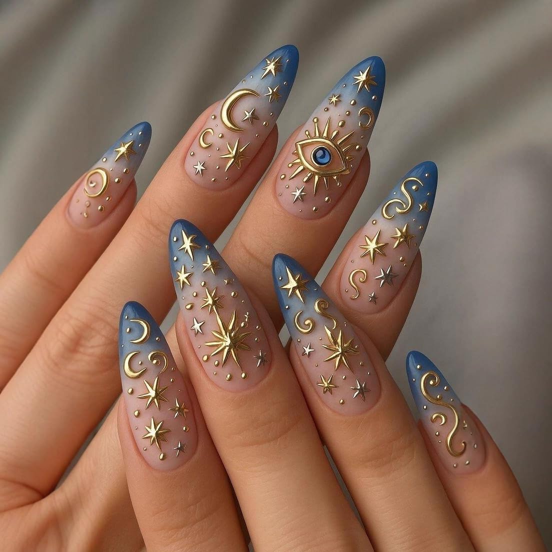 White Flower Press on Nails French Tip Fake Nails Medium Almond False Nails Glossy Artificial Stick on Nails Full Cover Acrylic Nails for Women Manicure 24Pcs