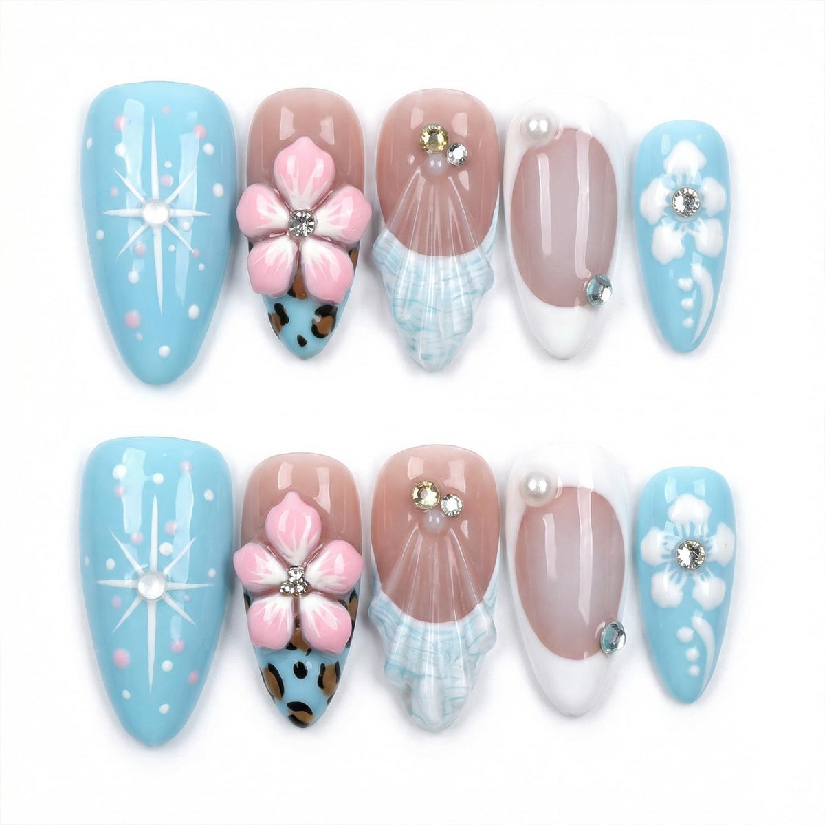 Luxury Handmade Press on Nails Medium Almond (Size M)