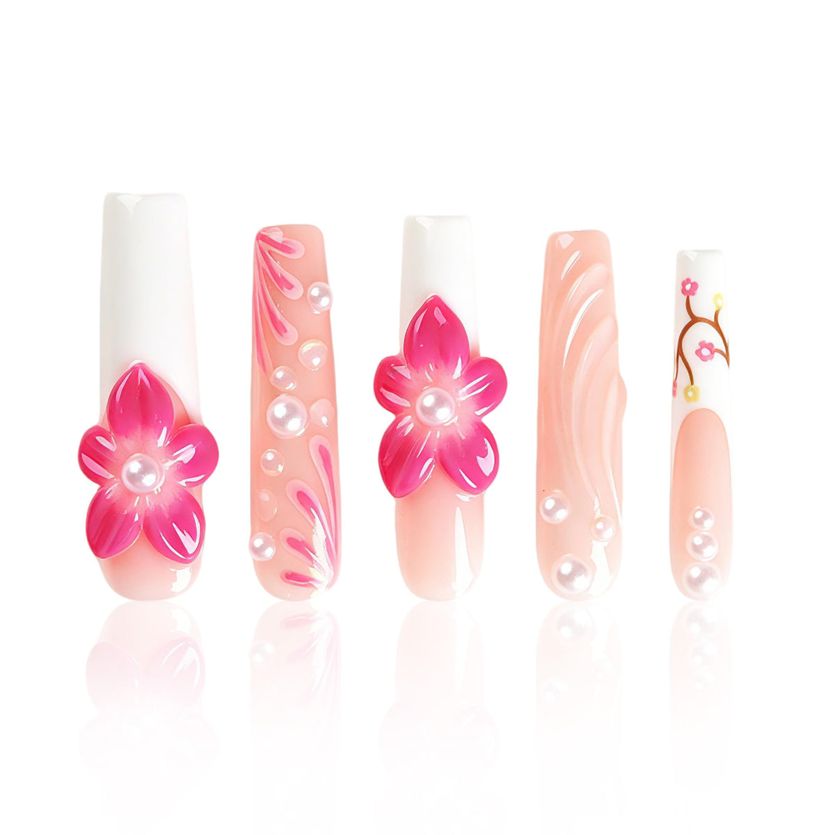 LOVFUL Gold Bling Press On Nails, Stunning Drill Glue On Nails, Luxury Fake Nails, Princess Nails | Handmade Nails l Fake Stick on nails | Square Long 2.2 in | H84(L)