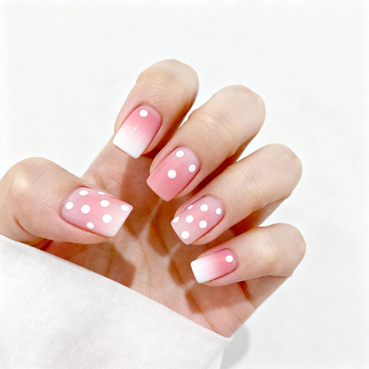 Press on Nails Silver Glitter Rhinestone Medium Square Fake Nails