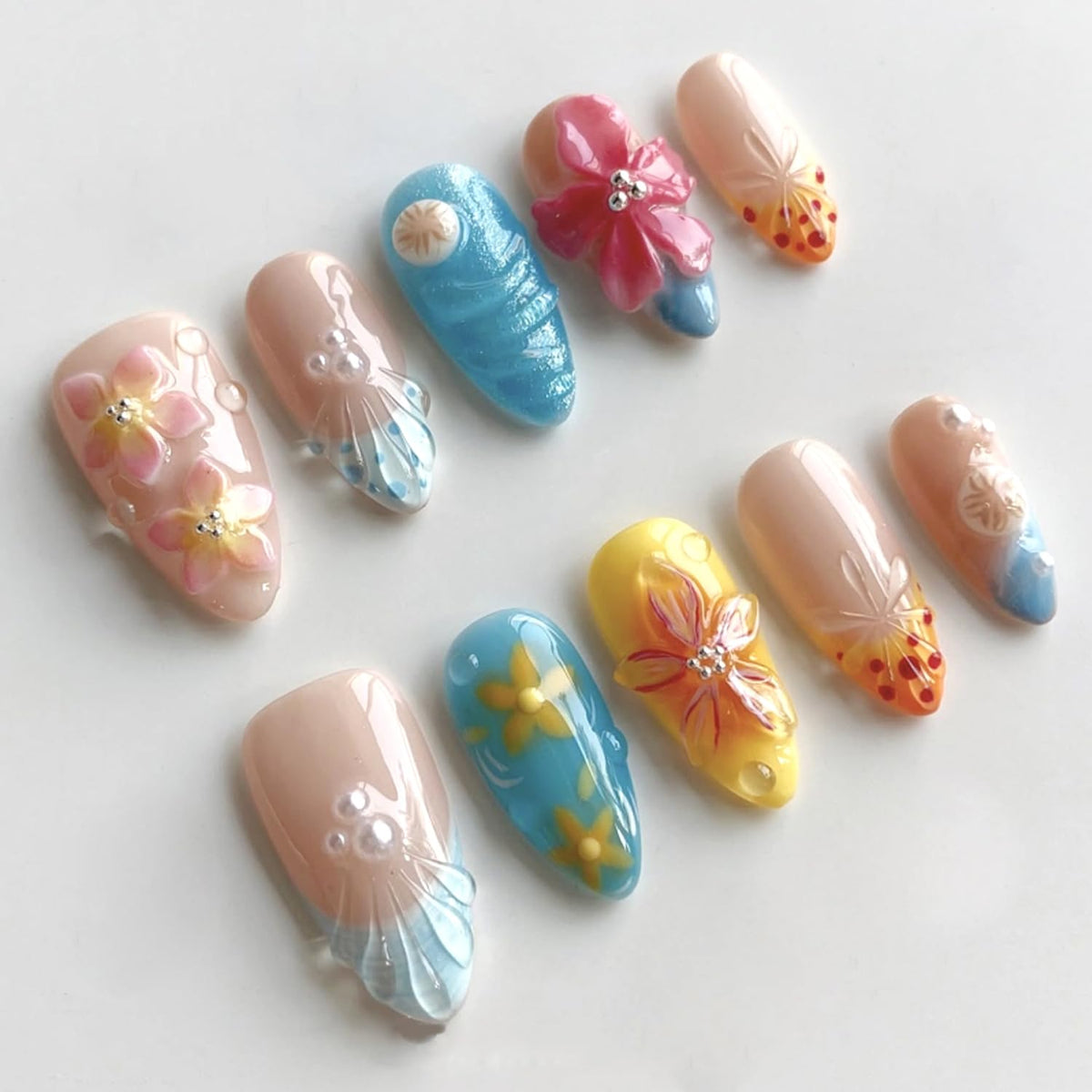 30Pcs Gold Star Moon Press on Nails Long Stiletto French Tip Fake Nails Press on 3D Chrome Gold Design Sun False Nails Irregular Gilded Lines Full Cover Purple Glossy Artificial Acrylic Nail for Women
