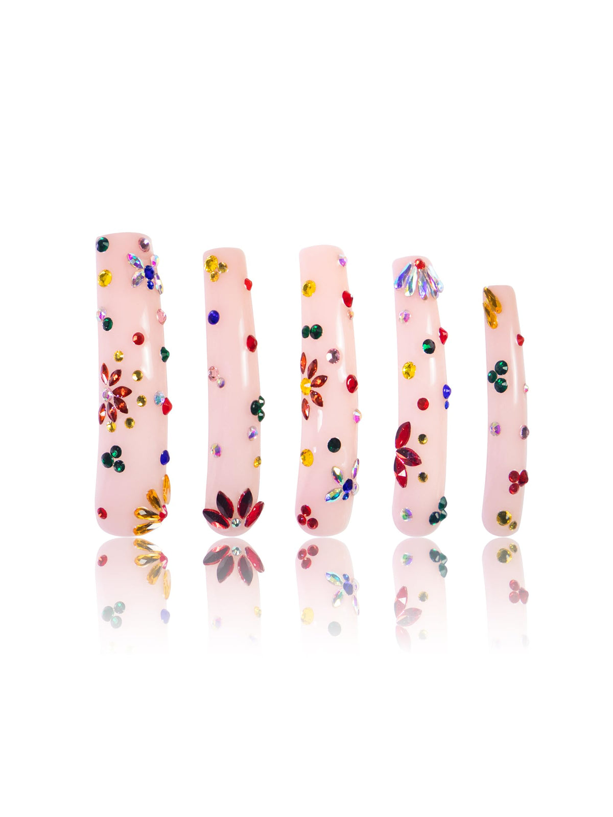LOVFUL Gold Bling Press On Nails, Stunning Drill Glue On Nails, Luxury Fake Nails, Princess Nails | Handmade Nails l Fake Stick on nails | Square Long 2.2 in | H84(L)