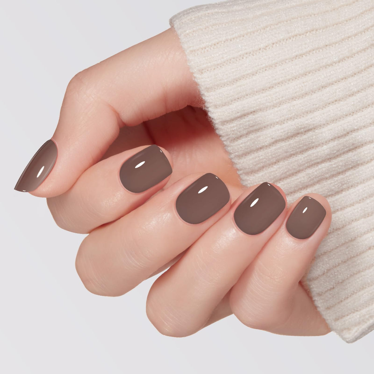 Modelones Extra Short Press on Nails, French Tips Squoval Fake Nails