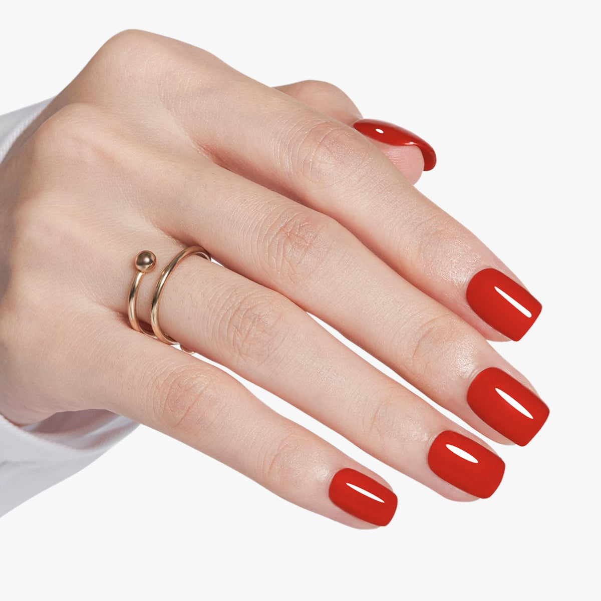 Modelones Extra Short Press on Nails, French Tips Squoval Fake Nails