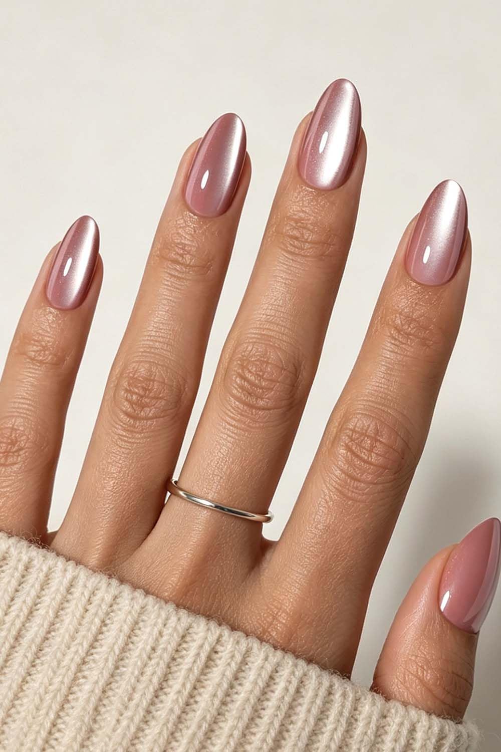 AzureBeauty Short Almond French Tip Press On Nails, Glazed Donut, 32 Pcs