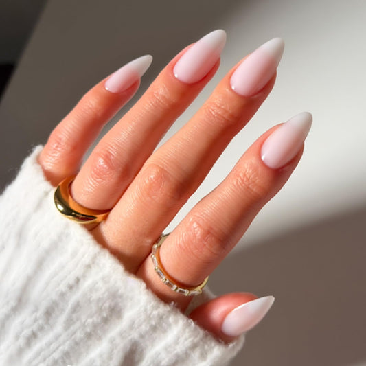 Glamnetic Press On Nails - Medium Almond, Glossy Fake Nails 30 Pc Full Kit