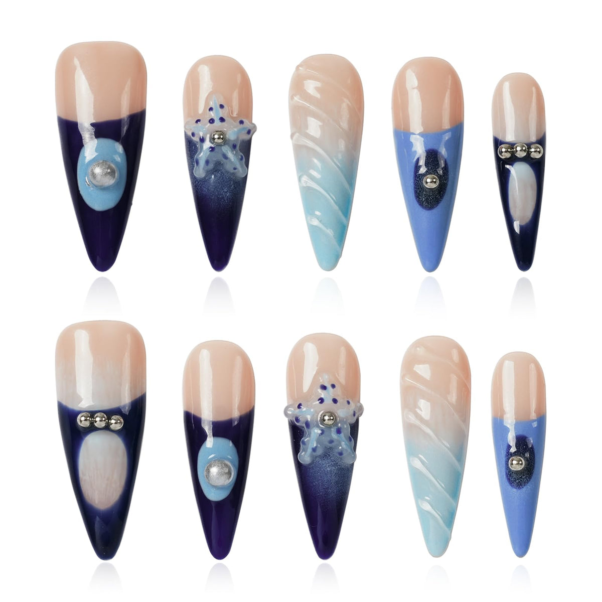 Gothic 3D Floral Press on Nails Medium Almond - Gold Cross & Rhinestone Design, Handmade Pearl Luxury Dark Romantic Reusable Nails (Orange Diamond Sweet Luxury,L)