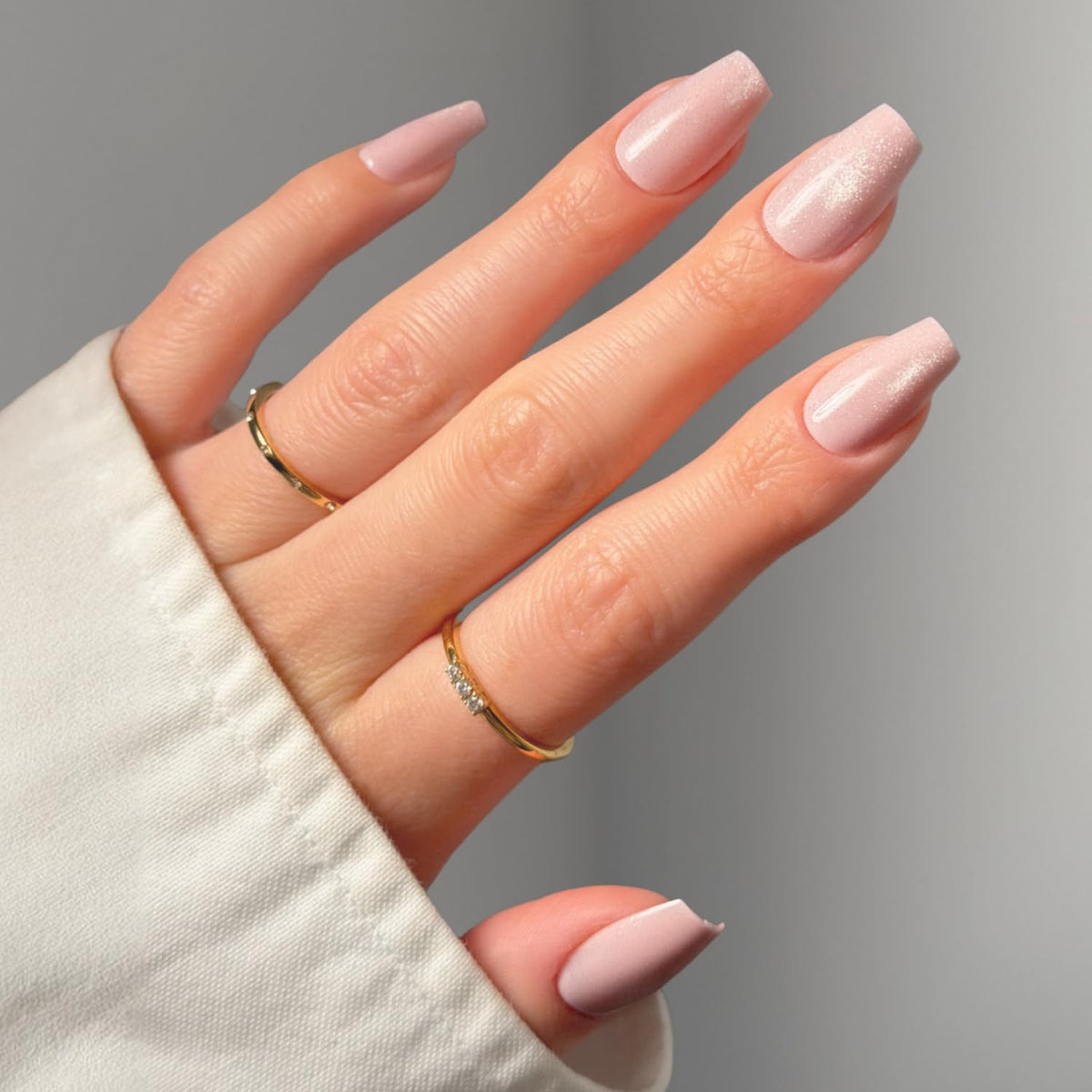 Glamnetic Press On Nails - Medium Coffin, Glossy Fake Nails 30 Pc Full Kit